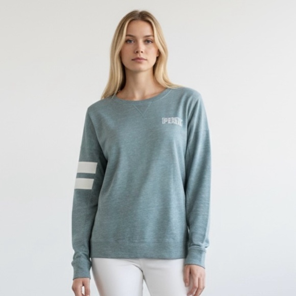 4/$40 PINK Victoria’s Secret Baseball Teal Green Long Sleeve Tee Shirt‎